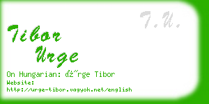 tibor urge business card